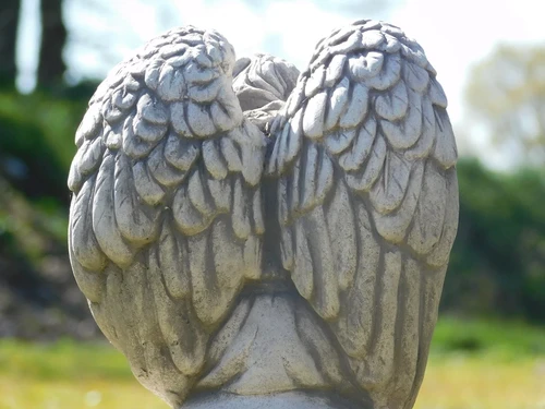 Angel on a Ball Sculpture - 36 cm - Stone
