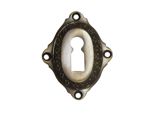 Klassische Schlossrosette BB – Dunkel patiniertes Messing