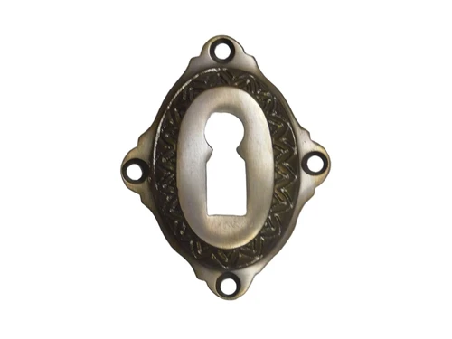 Klassische Schlossrosette BB – Dunkel patiniertes Messing