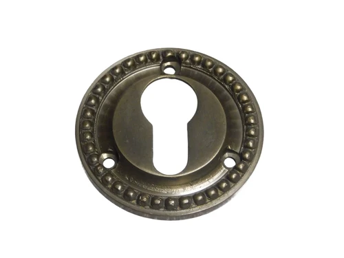 PC Lock Plate - Round - Dark Patinated Brass
