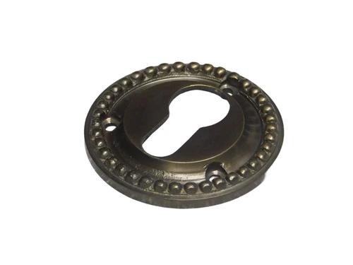 PC Lock Plate - Round - Dark Patinated Brass
