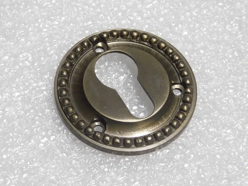 PC Lock Plate - Round - Dark Patinated Brass