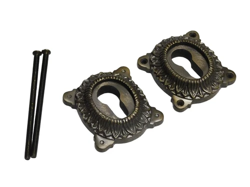 Classic Security Escutcheon Set PC - Solid - Dark Patinated Brass