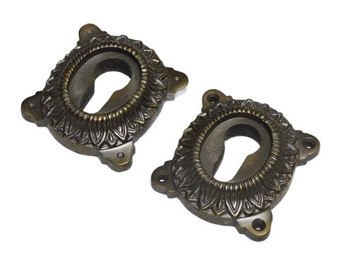 Classic Security Escutcheon Set PC - Solid - Dark Patinated Brass