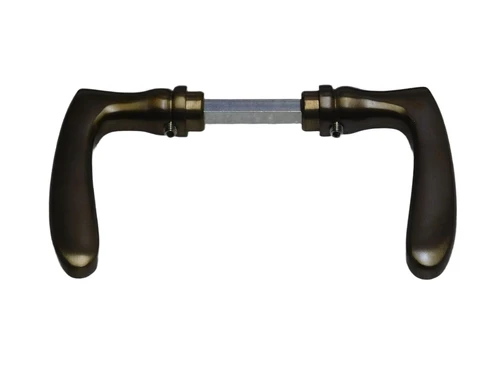 Nosta Door Handle Set - Dark Patinated Brass