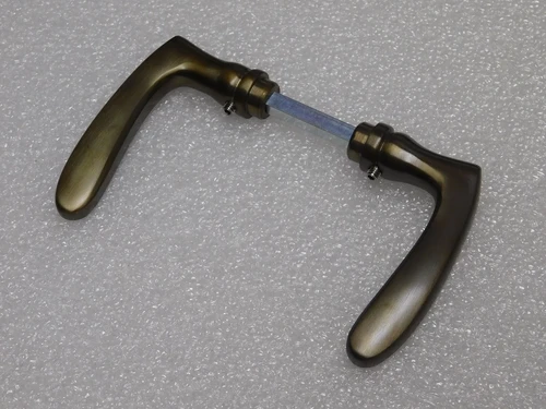 Nosta Door Handle Set - Dark Patinated Brass