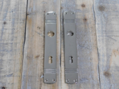 Retro Style Türbeschlagset nickel - Türknöpfe mit Porzellangriff schwarz