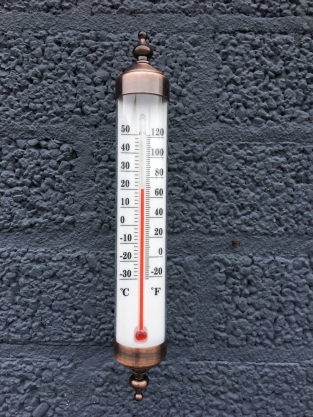 Brass-metal frame with thermometer, beautifully classic!!