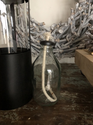 Olielamp - Zwart - Metaal en Glas - Lantaarn - Ophangbaar