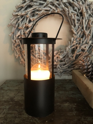 Olielamp - Zwart - Metaal en Glas - Lantaarn - Ophangbaar
