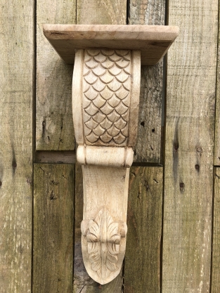 Fine snak, mantel console, large wall console hand carved from colonial wood, very fine!