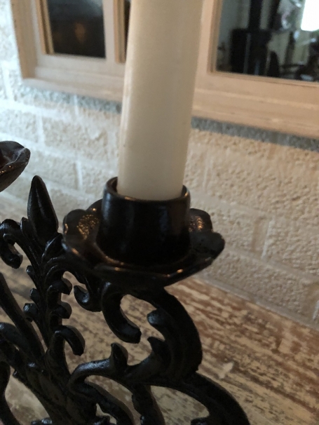 Candlestick - 2-Arm - Cast iron - Brown-Rust
