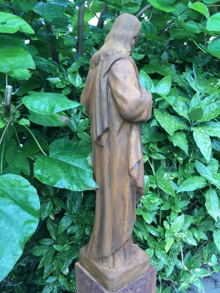 Jezus heilig hart beeld, volle steen, kleur oxide, prachtige verschijning!!