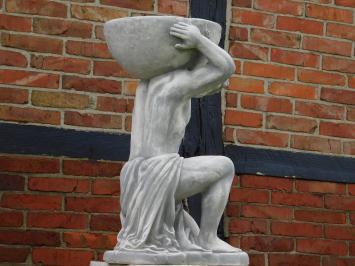 Beeld Atlas met Bloempot op Sokkel - 147 cm - Steen