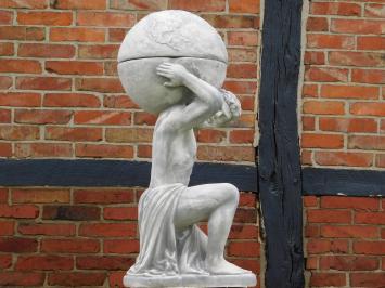 Beeld Atlas met Bol + Bloempot - 105 cm - Steen