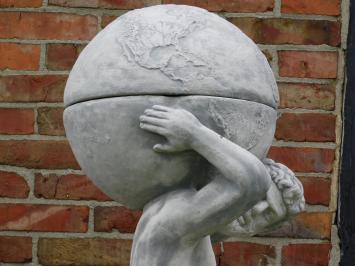 Beeld Atlas met Bol + Bloempot - 105 cm - Steen