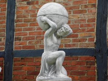 Beeld Atlas met Bol + Bloempot - 105 cm - Steen