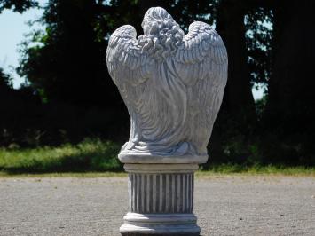 Statue Angel on Round Pedestal - 73 cm - Stone