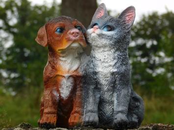 Figur Hund und Katze – Polystone – in Farbe