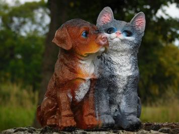 Figur Hund und Katze – Polystone – in Farbe
