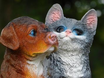 Figur Hund und Katze – Polystone – in Farbe