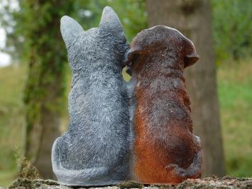 Figur Hund und Katze – Polystone – in Farbe
