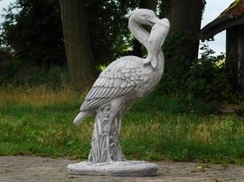 Statue Heron with Fish - 90 cm - Stone