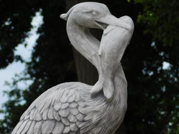 Statue Heron with Fish - 90 cm - Stone