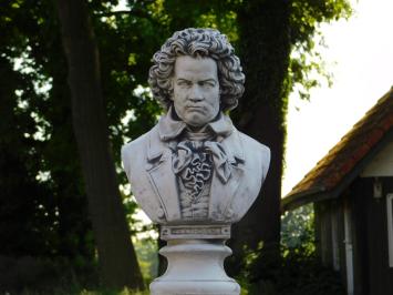 Beethoven op Ronde Sokkel - 76 cm - Steen