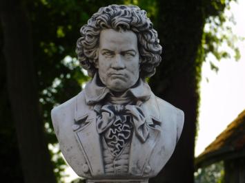 Beethoven op Ronde Sokkel - 76 cm - Steen