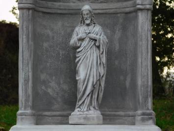 Large Classic Prayer Chapel with Sacred Heart Statue – approx. 95 x 70 cm – Stone