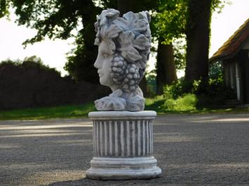 Blumentopf Frau auf Sockel - 58 cm - Stein