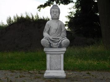One-off: Buddha on pedestal - 83 cm - Stone