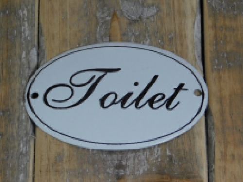 Bordje emaille''Toilet'' voor aan de WC-deur, old look