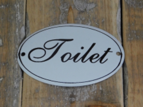 Bordje emaille''Toilet'' voor aan de WC-deur, old look