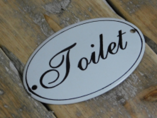 Bordje emaille''Toilet'' voor aan de WC-deur, old look