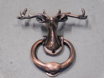 Door knocker Deer head - antique iron - copper colour