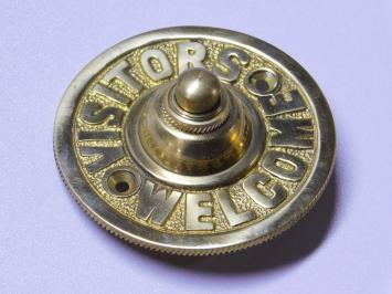 Doorbell “'Visitors Welcome”' - 8 cm - Brass