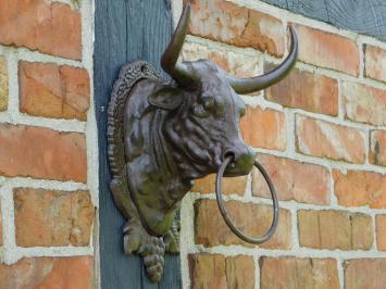 Bull's Head with Ring - Brown - Cast iron