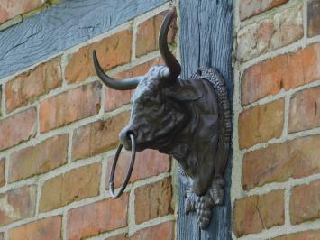 Bull's Head with Ring - Brown - Cast iron