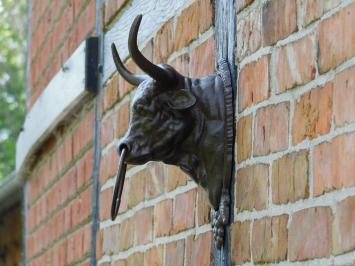 Bull's Head with Ring - Brown - Cast iron