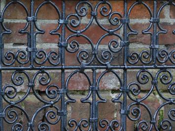 Antique vintage Fence - Grid - Wall ornament - French balcony - 168 cm - Black