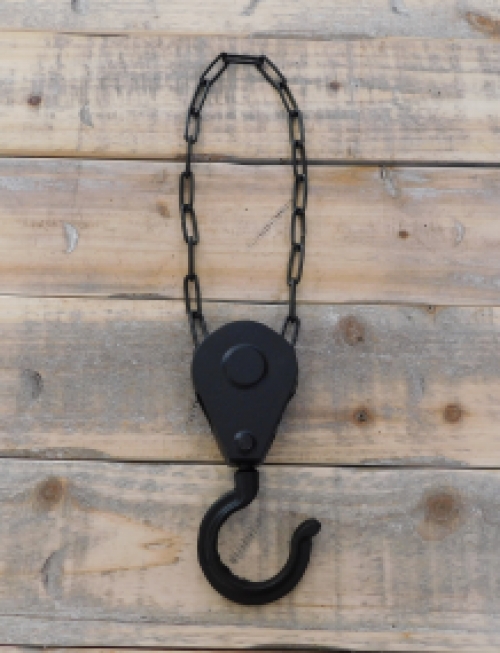 Decorative flower pot holder as a winch, hook with style, hanging as an antique