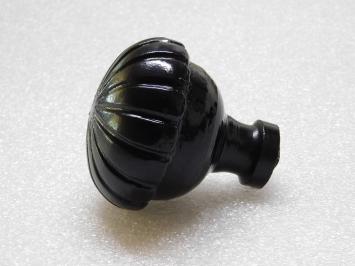 Large Doorknob with Rosette - Black - Cast iron - Fixed Knob