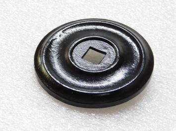 Large Doorknob with Rosette - Black - Cast iron - Fixed Knob
