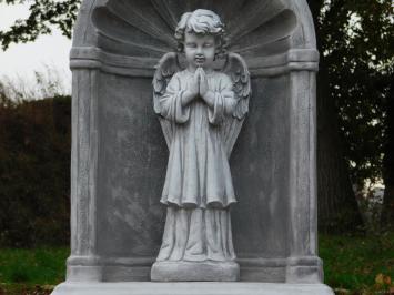 Large Classic Prayer Chapel with Praying Angel – approx. 95 x 70 cm – Stone