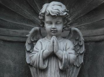 Large Classic Prayer Chapel with Praying Angel – approx. 95 x 70 cm – Stone