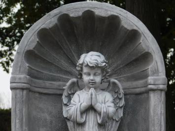 Large Classic Prayer Chapel with Praying Angel – approx. 95 x 70 cm – Stone