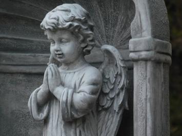 Large Classic Prayer Chapel with Praying Angel – approx. 95 x 70 cm – Stone