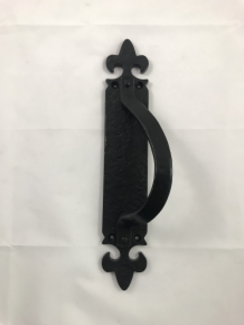 Beautiful door handle / handle, cast iron, matte black, right handle